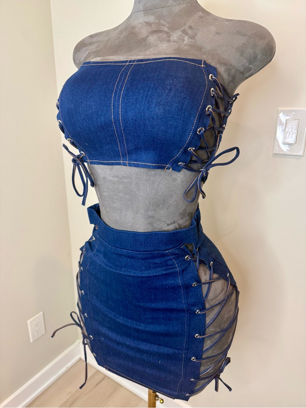 Lace Up Denim